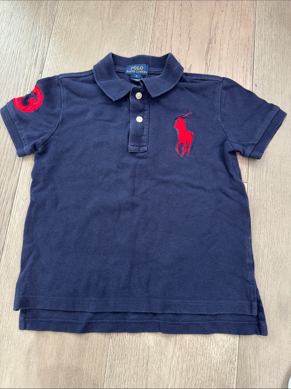 Polo by Ralph Lauren Navy Short Sleeve Polo with Red Pony